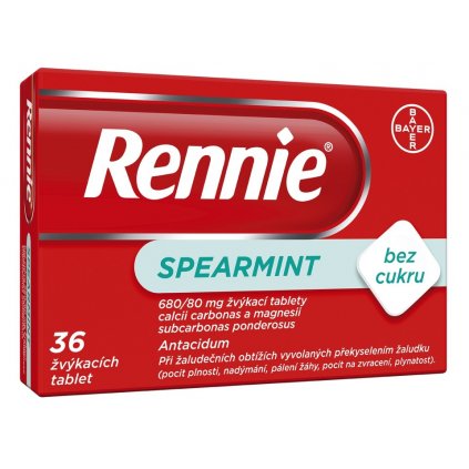 RENNIE SPEARMINT BEZ CUKRU 680MG/80MG TBL MND 36