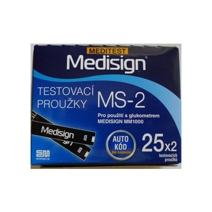 MEDISIGN MS-2 TESTOVACÍ PROUŽKY KREVNÍ GLUKÓZY, AUTOMATICKÉ KÓDO