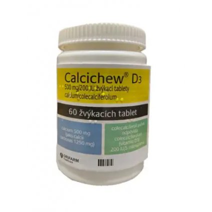 Calcichew D3 500 mg 200 IU 60 žvýkacích tablet