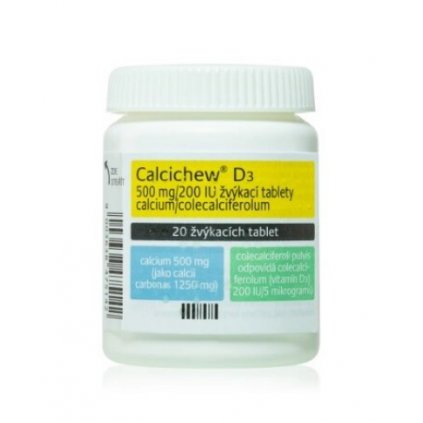 CALCICHEW D3 500MG 200IU žvýkací tableta 20