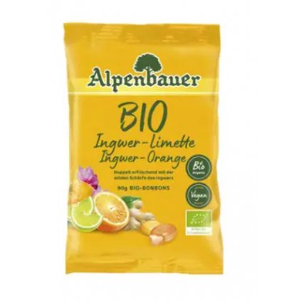 Alpenbauer Bonbóny Zázvor pomeranč limetka BIO 90 g