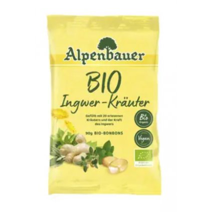 Alpenbauer Bonbóny Zázvor bylinky BIO 90