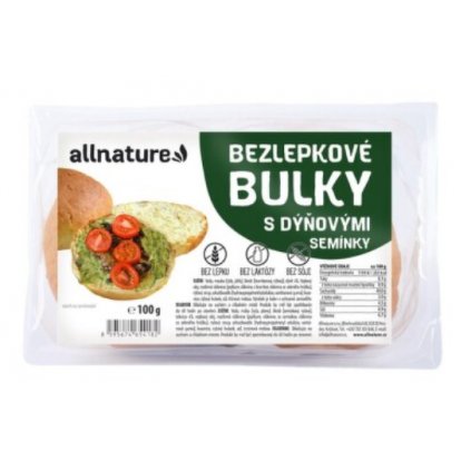 Allnature Bezlepkové bulky s dýňovými semínky 100g