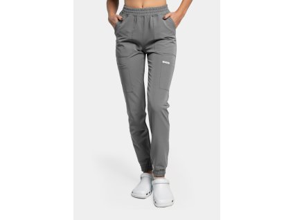 damskie spodnie medyczne joggery soft stone grey