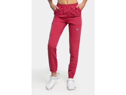 damskie spodnie medyczne joggery soft rose red