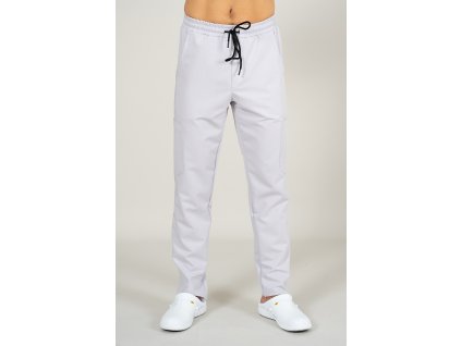 elastyczne spodnie medyczne meskie scrubs basic jasny szary