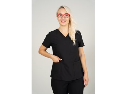 elastyczna bluza medyczna scrubs luna czarny