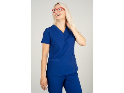 elastyczna bluza medyczna scrubs luna szafir