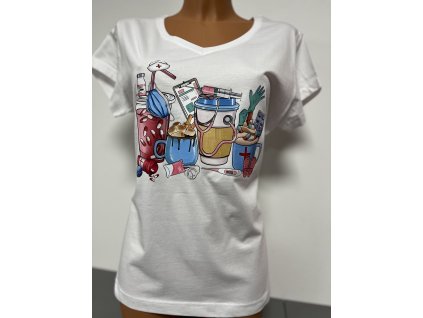 Dámske tričko s potlačou - ambulancia veľ. XL