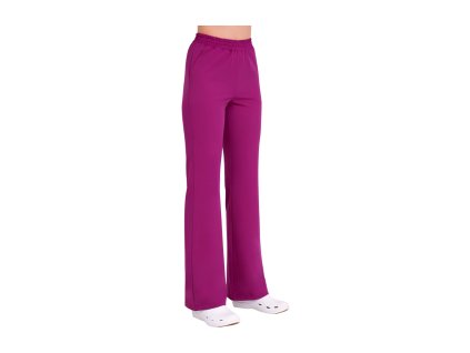 spodnie medyczne dzwony damskie purple plum