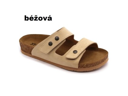 leon 4050 damska zdravotna celokozena obuv s prackou bezova 00