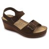leon 1130 zdravotne celokozene sandale na platforme hneda 00