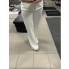 Dámske biele elastické rozšírené nohavice UNI