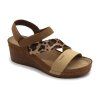 leon 1120 zdravotne celokozene sandale na platforme hneda 00