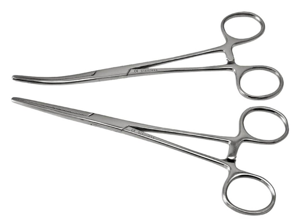 Svorka Pean Zahnutá 20 cm – ergonomický úchop a vroubkované čelisti