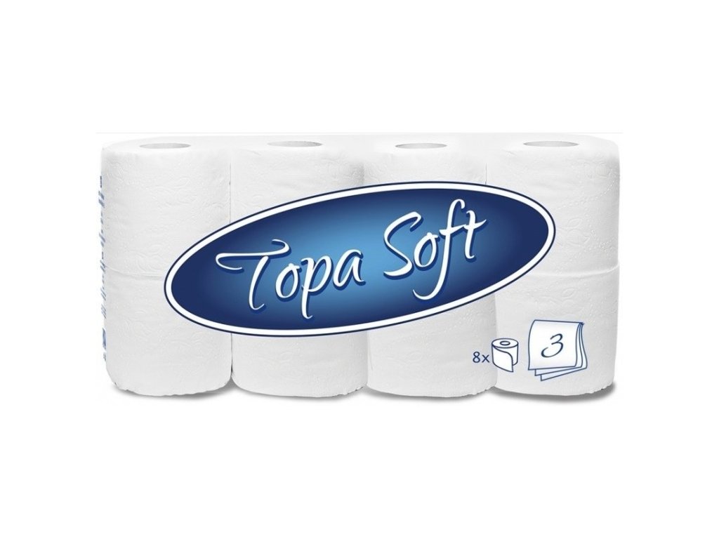 Toaletní papír TOPA Soft připravený k použití ve veřejném prostoru