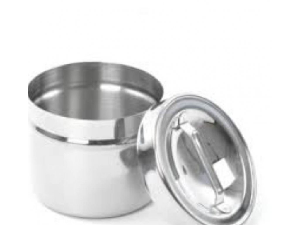 Dóza na vatu 0,5 l z nerezu s víkem a hmatníkem