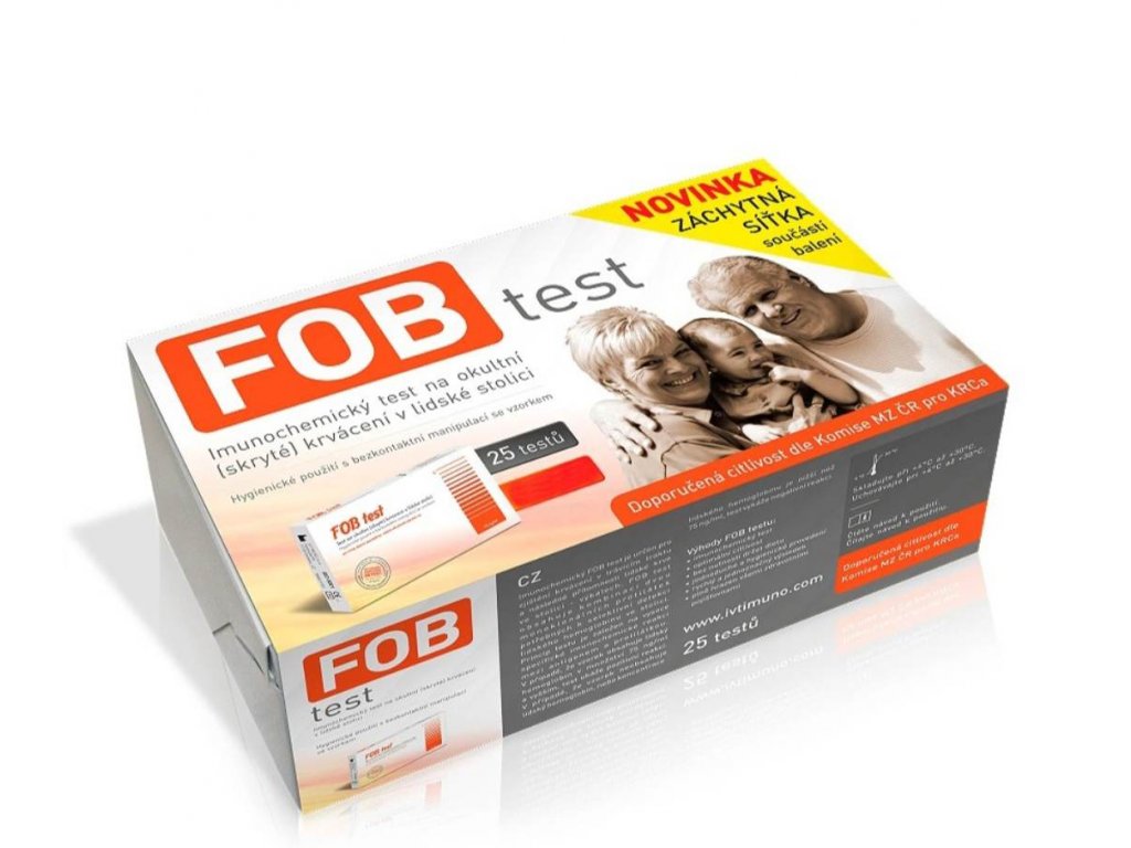 FOB test na okultní krvácení 25ks – citlivost 75 ng/ml v praktickém balení