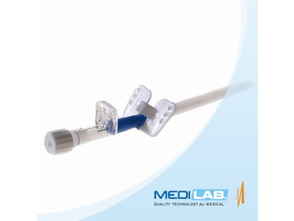 Kanyla s křidélky modrá