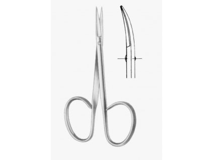 oční nůžky rovné hrotnaté 11,5 cm v hygienickém obalu
