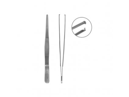 Chirurgická pinzeta s 1x2 zuby délky 10 cm pro precizní chirurgické úkony
