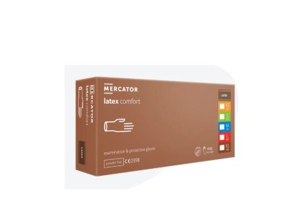 Latexové rukavice velikosti L 100ks bez pudru, poskytující ochranu a citlivost, vhodné pro zdravotní i laboratorní použití.