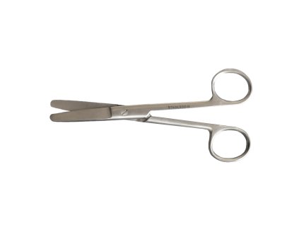 Chirurgické nůžky tupé zahnuté 14cm z nerezové oceli pro bezpečný a precizní řez
