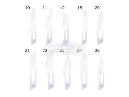 Čepelka skalpelová sterilní Medilab – velikost 10 - 25, ostrá a přesná