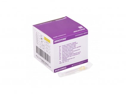 Injekční jehla Berofine 23G – modrá 0,6 × 25 mm v ochranném obalu