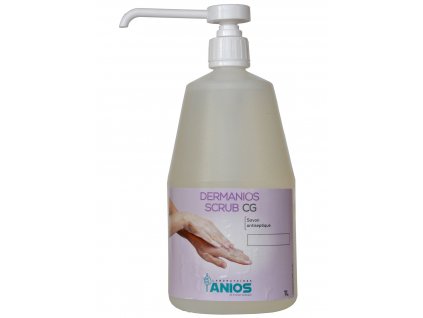 DERMANIOS SCRUB Chlorhexidine 1L, dezinfekční mýdlo pro efektivní ochranu.