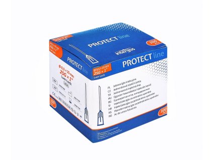 Injekční jehly 25G 0.5x25mm oranžové 100ks v balení