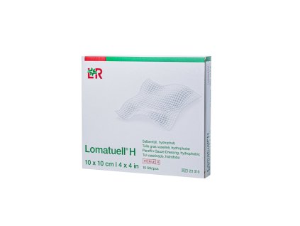 Sterilní mastný tyl Lomatuell H 10x10cm balení 10 ks pro péči o rány.
