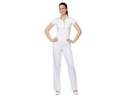 Kalhoty PAVLA s elastanem (Dám. OB Na zakázku - 56 (128 cm), Barva Kepr odlehčený s elastanem - Bílá)