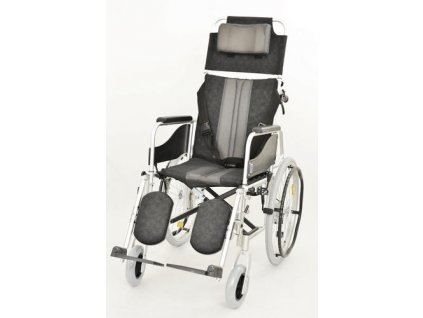 TIMAGO invalidní vozík polohovací STABLE (ALH008) 49cm, barva černo-šedá, nosnost 120kg (Barva černo-šedá, Šířka sedáku 49)
