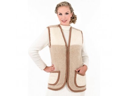 Vesta z ovčí vlny ALPEN ZIP dvoubarevná