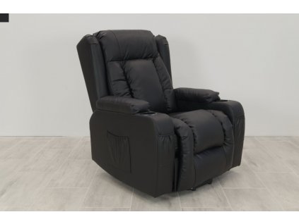 Mad Diamond elektrické relaxační polohovací křeslo pro seniory MD-28 černá koženka