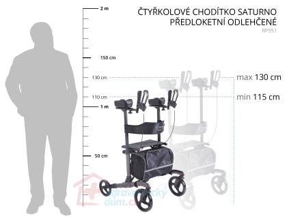 Čtyřkolové chodítko Saturno předloketní odlehčené