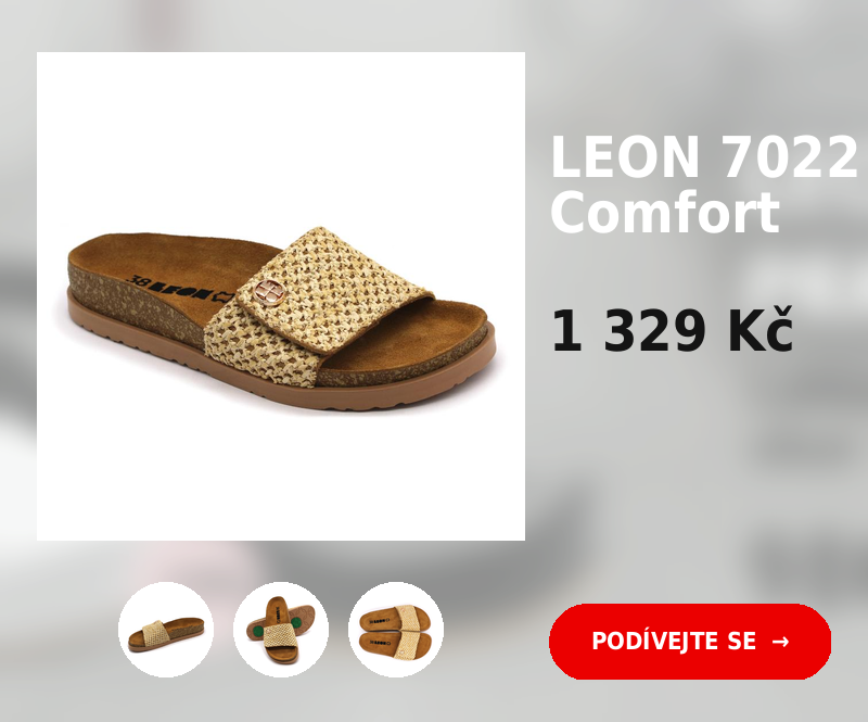 LEON 7022 Dámské korkové pantofle - béžové