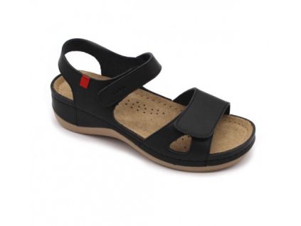 Leon 936 Dámské kožené sandály - černé