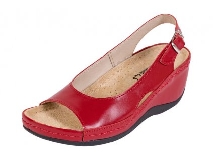 damska zdravotni kozena obuv BZ330 cervena preview