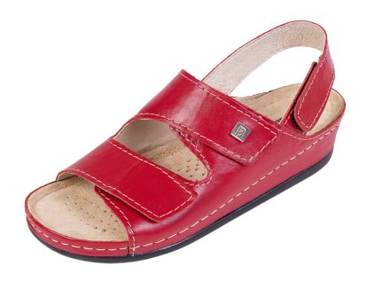 Dámské kožené sandály BZ215 - Červená