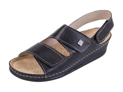 Dámské kožené sandály BZ215 - Černá