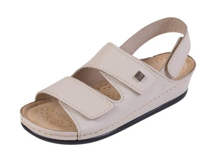 Dámské kožené sandály BZ215 - Béžová