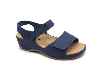 leon 2024 damske kozene sandaly modre 01