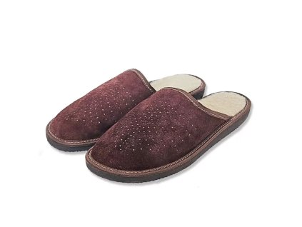 panske pantofle s ovci vlnou semisove hneda preview