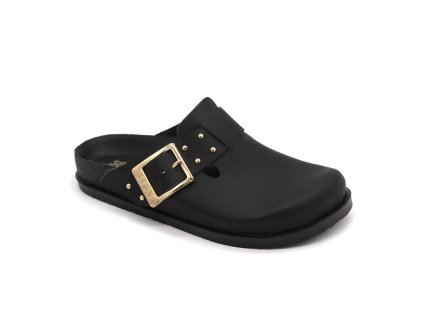 LEON 7002 Dámské korkové pantofle - černé