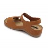 Leon 936 Dámské kožené sandály - hnědé