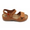 Leon 936 Dámské kožené sandály - hnědé