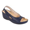 Dámská kožená obuv na klínku BZ330 vel. 40 - tmavě modrá