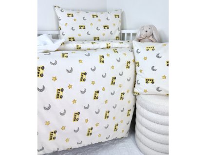 Posteľná obliečka do postieľky Žltý Autobus 90x130/45x65 cm